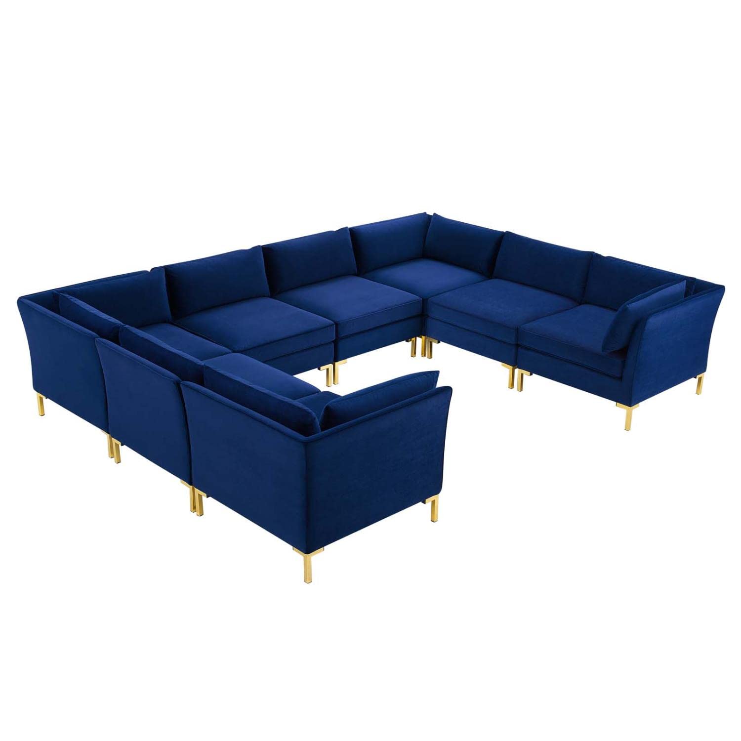 kitchen and dining room sets | CasaFoyer Ardent Performance Velvet 8-Piece Sectional Sofa | Vintage Modern Glam Deco Design | Stain-Resistant Velvet | Ultimate Comfort | Gold Metal Legs | 440 lbs Weight Capacity | Navy | casafoyer.myshopify.com