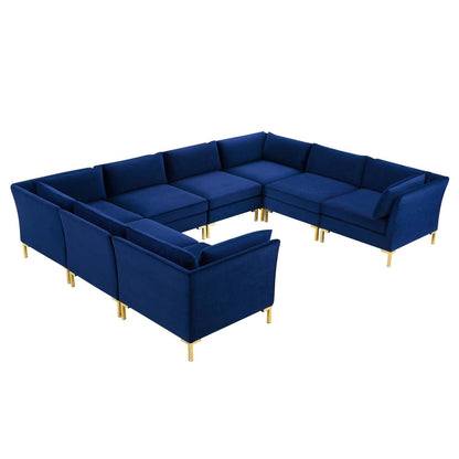 kitchen and dining room sets | CasaFoyer Ardent Performance Velvet 8-Piece Sectional Sofa | Vintage Modern Glam Deco Design | Stain-Resistant Velvet | Ultimate Comfort | Gold Metal Legs | 440 lbs Weight Capacity | Navy | casafoyer.myshopify.com