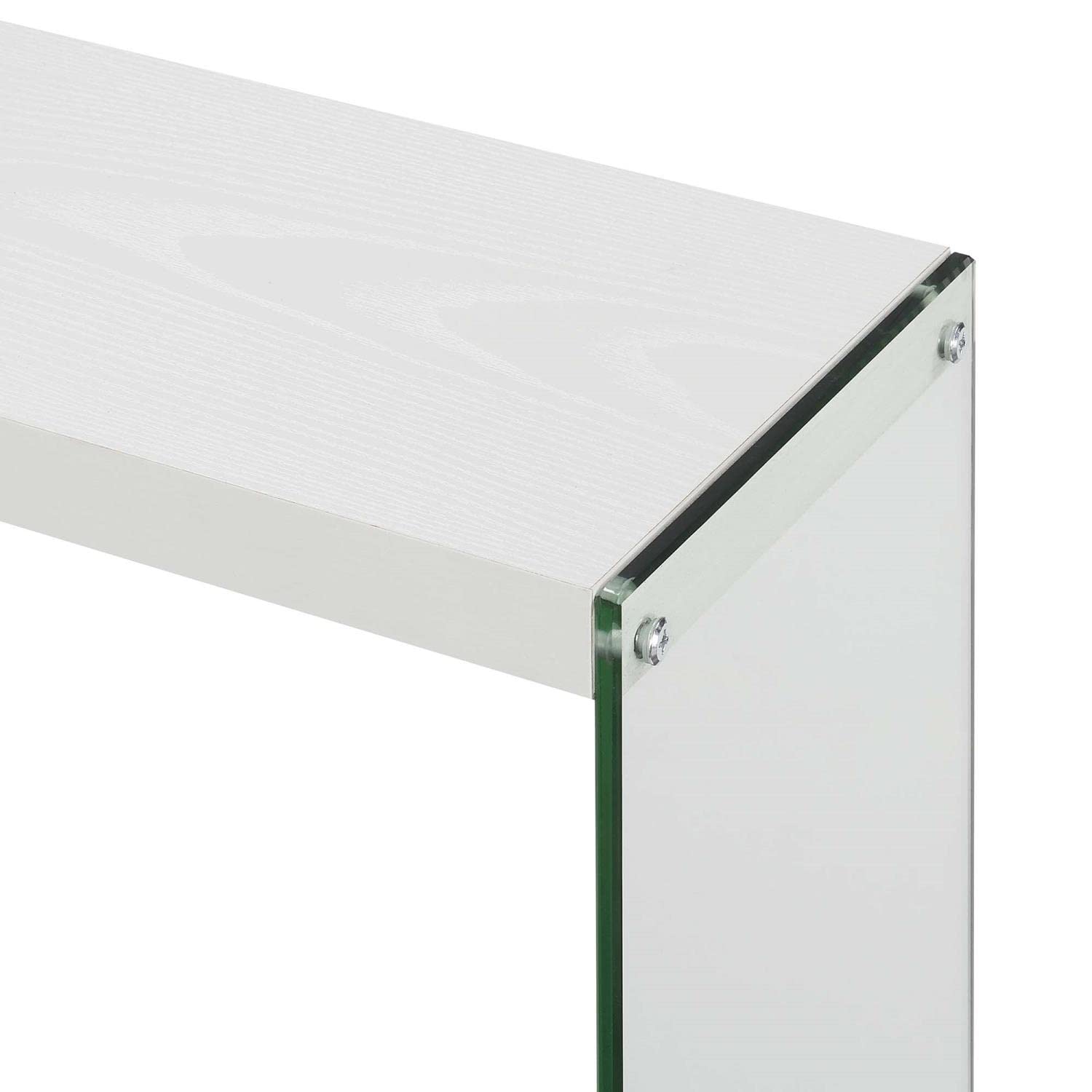 TABLE | Ergode SoHo V Console Table with Shelf | Contemporary Design | Glass Frame | Floating Shelves | Durable Honeycomb Particle Board | Easy to Maintain | casafoyer.myshopify.com