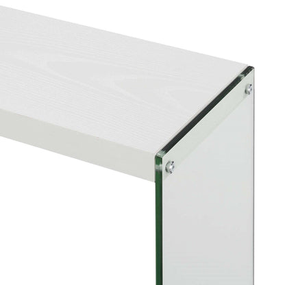 TABLE | Ergode SoHo V Console Table with Shelf | Contemporary Design | Glass Frame | Floating Shelves | Durable Honeycomb Particle Board | Easy to Maintain | casafoyer.myshopify.com