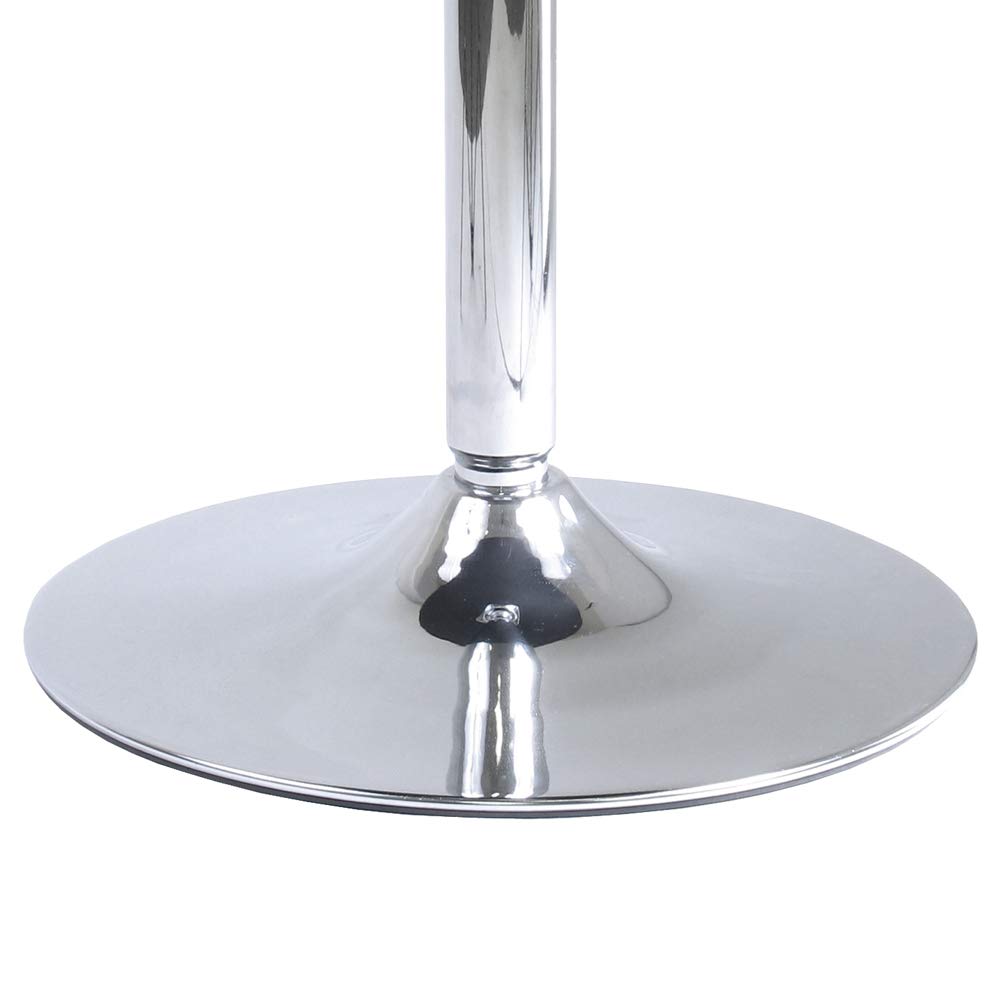 TABLE | CasaFoyer  Wood Spectrum Dining Table | Modern Style | Compact & Elegant | 28.7 Diameter | Sturdy Black Wood Top | Chrome-Plated Steel Base | 29.5 Height | 50lbs Weight Capacity | Easy Assembly | 60-Day Replacement | casafoyer.myshopify.com