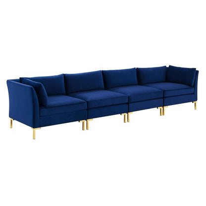 sofas | CasaFoyer Ardent Performance Velvet Sofa | Vintage Modern Glam Deco Style | Luxurious Texture | French Piping | Flexible Sectional Design | Stain-Resistant | Comfortable Foam Padding | Gold Metal Legs | 440 lbs Weight Capacity | casafoyer.myshopify.com