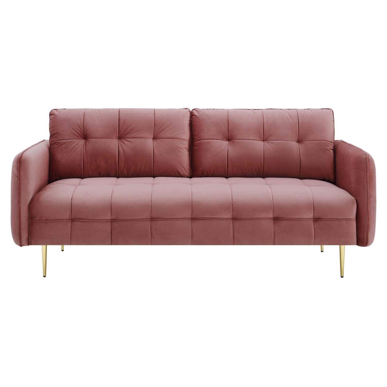 sofas | CasaFoyer Cameron Tufted Performance Velvet Sofa | Luxurious Art Deco Design | Stain-Resistant | Easy Assembly | Dusty Rose | casafoyer.myshopify.com
