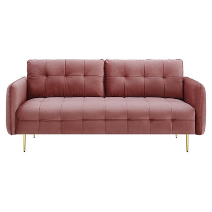 sofas | CasaFoyer Cameron Tufted Performance Velvet Sofa | Luxurious Art Deco Design | Stain-Resistant | Easy Assembly | Dusty Rose | casafoyer.myshopify.com