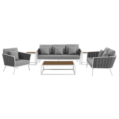 kitchen and dining room sets | CasaFoyer Stance Outdoor Collection | Modern Design | Aluminum Frame | Waterproof Cushions | 6-Piece Set | casafoyer.myshopify.com