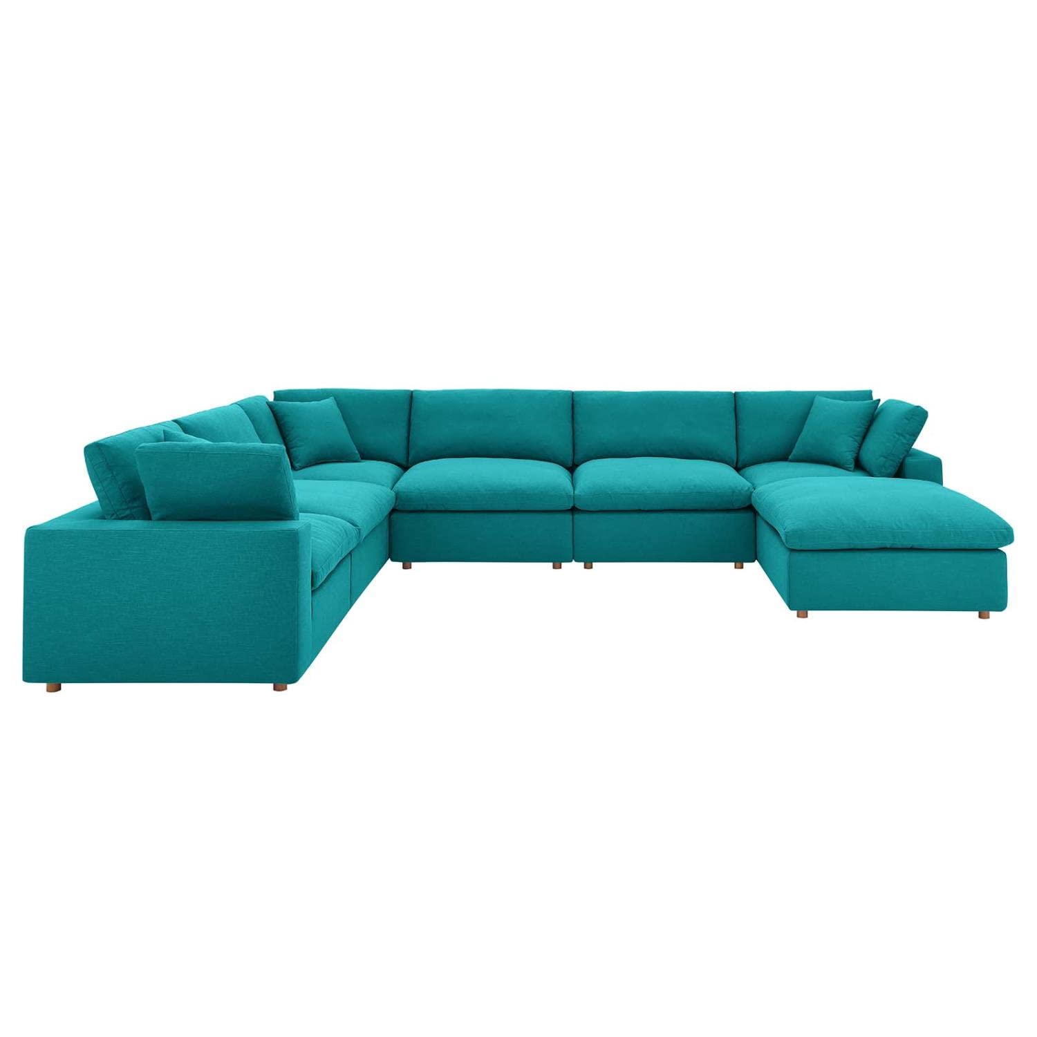 kitchen and dining room sets | CasaFoyer Commix | Luxurious & Inviting 7-Piece Sectional Sofa Set | Comfortable Down Filled Design | Soft Polyester & Linen Upholstery | Modern Elegance | Teal | casafoyer.myshopify.com
