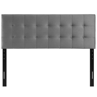 headboards | CasaFoyer Lily Queen Biscuit Tufted Performance Velvet Headboard | Timeless Charm | Luxurious Feel | Vintage Glamour | Stain-Resistant | Adjustable Height | Gray | casafoyer.myshopify.com