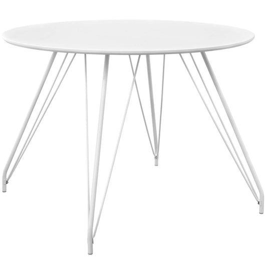 childrens table and chair sets | CasaFoyer Satellite Dining Table | Retro Modern Design | White MDF Laminate Top | Steel Hairpin Legs | Non-Marking Foot Caps | Contemporary Aesthetic | casafoyer.myshopify.com