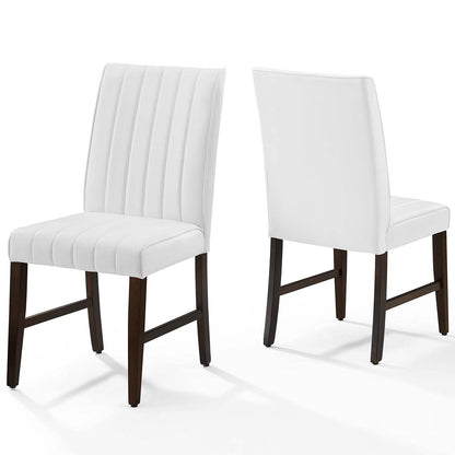 home office desk chairs | CasaFoyer Motivate Dining Side Chair Set of 2 | Elegant Channel Tufted Design | Plush Faux Leather Upholstery | Sturdy Solid Wood Frame | Non-Marking Foot Caps | Perfect for Modern Homes | casafoyer.myshopify.com