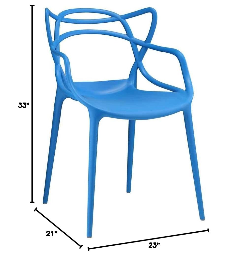 home office desk chairs | CasaFoyer Entangled Dining Armchair | Captivating Design | Molded Plastic | Floor Protection | Fully Assembled | Wipe-Clean Surface | Blue | casafoyer.myshopify.com