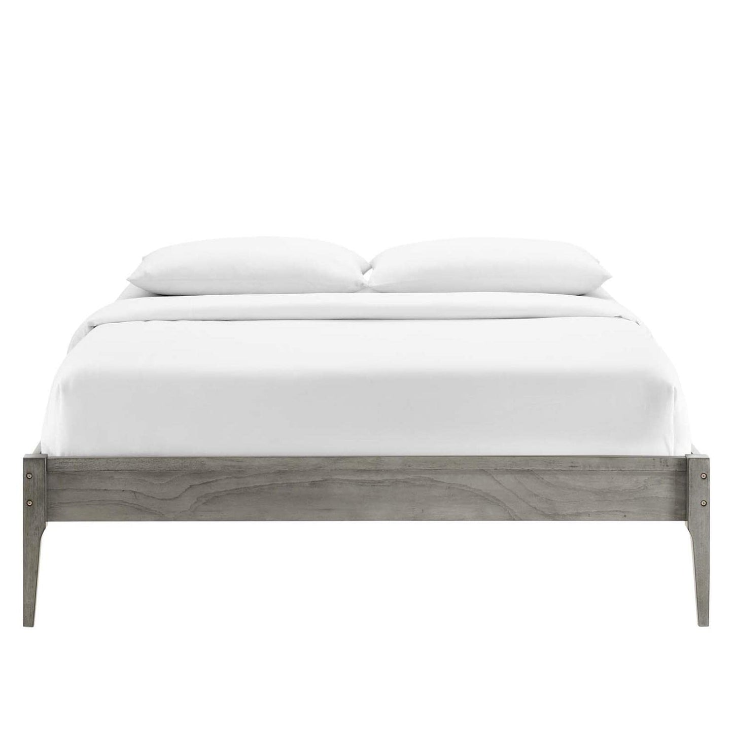 Bed | CasaFoyer June Queen Platform Bed | Stylish & Cozy | Mid-Century Design | Durable Wood Frame | No Box Spring Needed | Easy Assembly | 601 lbs Weight Capacity | Gray | casafoyer.myshopify.com