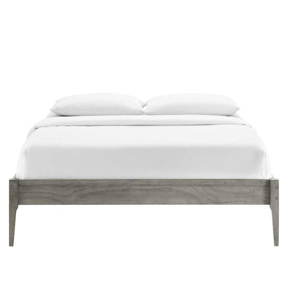 Bed | CasaFoyer June Queen Platform Bed | Stylish & Cozy | Mid-Century Design | Durable Wood Frame | No Box Spring Needed | Easy Assembly | 601 lbs Weight Capacity | Gray | casafoyer.myshopify.com