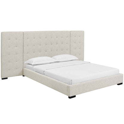 adjustable bed bases | CasaFoyer Primrose Queen Platform Bed | Timeless Charm | Soft Polyester Upholstery | Foam Padded | Wall Panels | Black-Stained Wood Legs | Biscuit Tufting | Sturdy Slat Support System | 1322 lbs Weight Capacity | casafoyer.myshopify.com