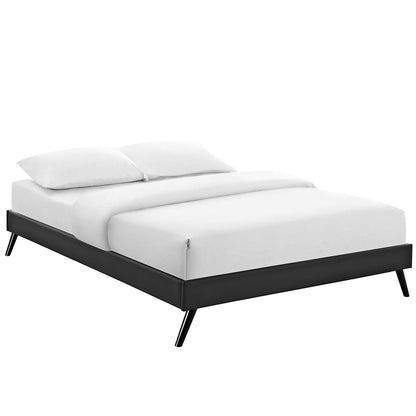 bed frames | CasaFoyer Loryn Platform Bed | Solid Wood Frame | Vinyl Upholstery | Tapered Legs | No Box Spring Needed | Compatible with Memory Foam Mattresses | Ideal for Modern Bedrooms | casafoyer.myshopify.com
