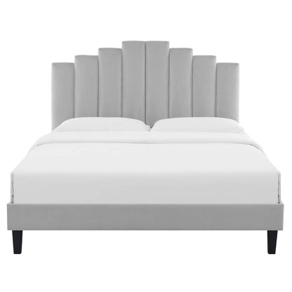 adjustable bed bases | CasaFoyer Elise Performance Velvet Full Platform Bed | Art Deco Style | Channel Tufted Headboard | Stain-Resistant Velvet Upholstery | Black Wood Legs | Ultimate Comfort | Sturdy Foundation | Easy Assembly | Full/Queen Size | casafoyer.myshopify.com