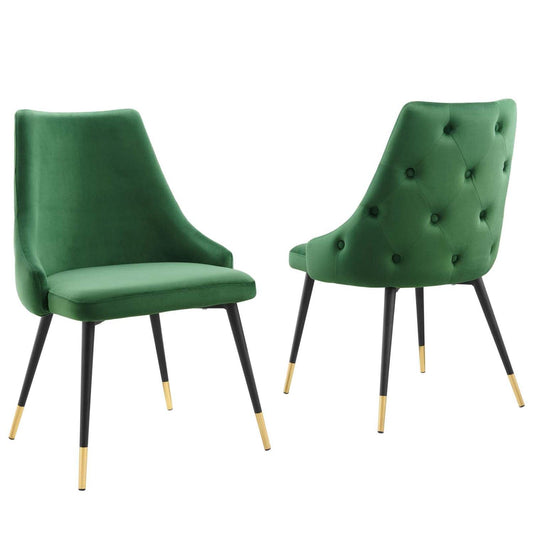home office desk chairs | CasaFoyer Adorn Tufted Performance Velvet Dining Side Chair | Elegant, Comfortable, Vintage Modern Style | Set of 2 | casafoyer.myshopify.com