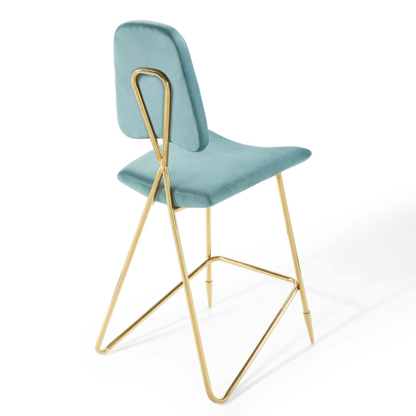 barstools | CasaFoyer Ponder Upholstered Performance Velvet Dining Room Bar Stool | Comfortable | Stain-Resistant | Gold Stainless Steel Base | Contemporary Design | casafoyer.myshopify.com