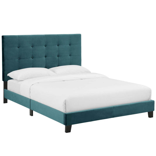 Bed | CasaFoyer Melanie Full Platform Bed | Chic Elegance | Stain-Resistant Velvet | Wood Slat Support | 800 lbs Weight Capacity | casafoyer.myshopify.com