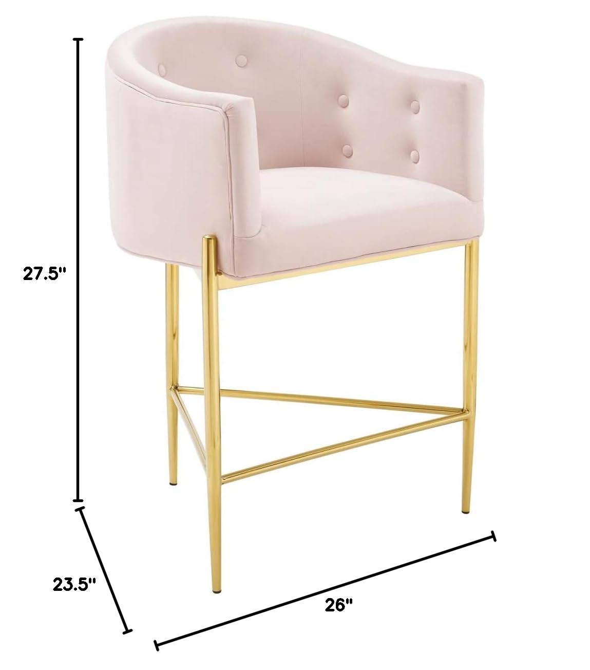 barstools | CasaFoyer Savour Tufted Performance Velvet Counter Stool | Elegant & Comfortable | Stain-Resistant | Chrome Gold Frame | 26H Seat Height | 300 lbs Capacity | casafoyer.myshopify.com