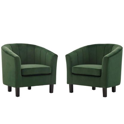 home office desk chairs | CasaFoyer Prospect Performance Velvet Armchair Set of 2 | Stain-Resistant | Channel Tufted | Retro Modern Design | Comfortable | 331 lbs Weight Capacity | casafoyer.myshopify.com