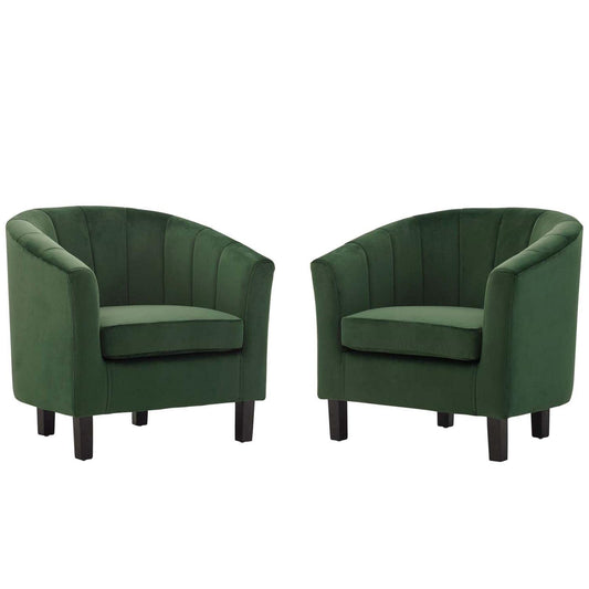 home office desk chairs | CasaFoyer Prospect Performance Velvet Armchair Set of 2 | Stain-Resistant | Channel Tufted | Retro Modern Design | Comfortable | 331 lbs Weight Capacity | casafoyer.myshopify.com
