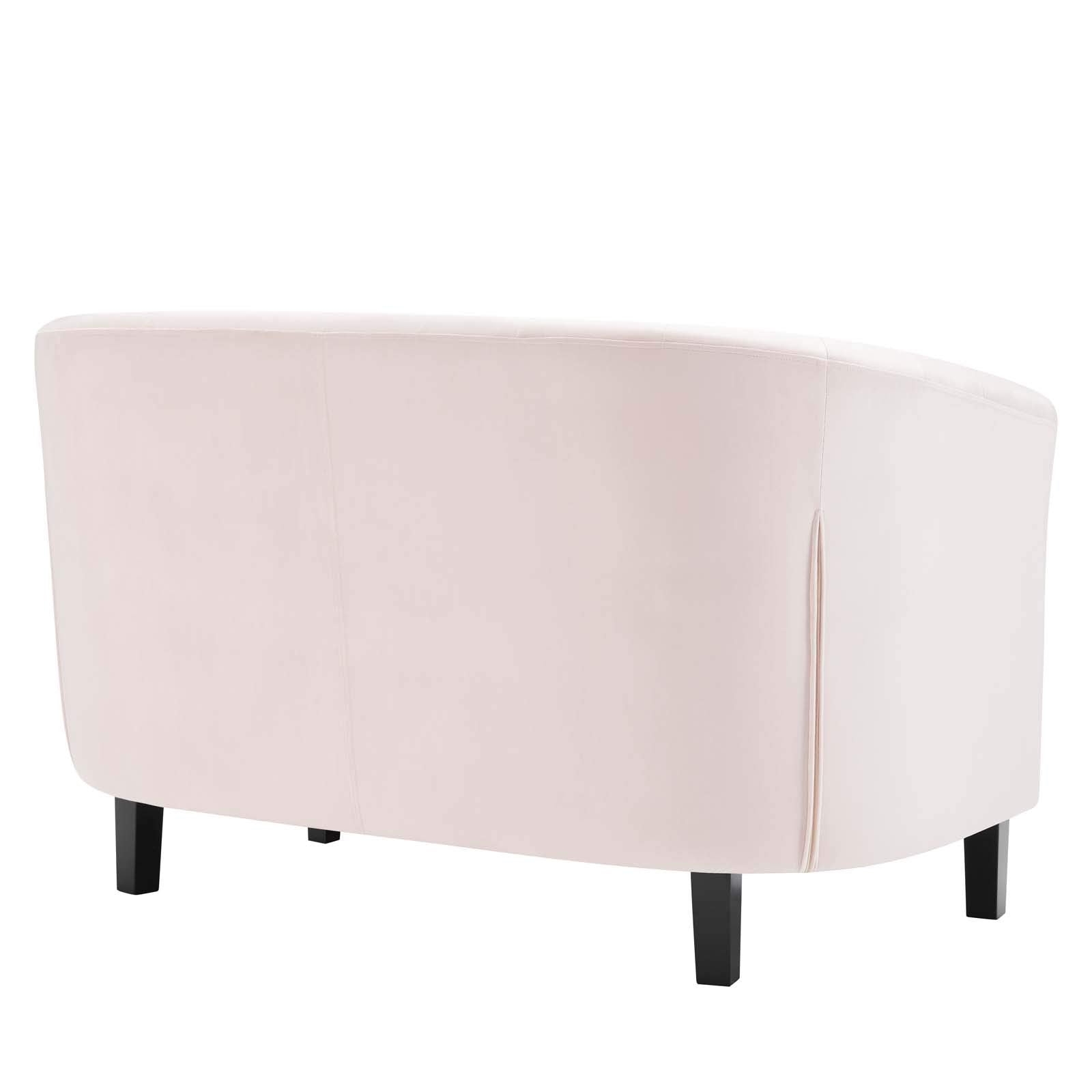 sofas | CasaFoyer Prospect Performance Velvet Loveseat | Opulent Chesterfield Design | Modern Aesthetic | Plush Comfort | Espresso Stained Legs | Pink | casafoyer.myshopify.com