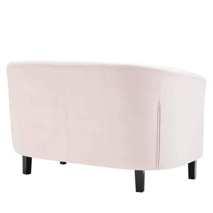 sofas | CasaFoyer Prospect Performance Velvet Loveseat | Opulent Chesterfield Design | Modern Aesthetic | Plush Comfort | Espresso Stained Legs | Pink | casafoyer.myshopify.com