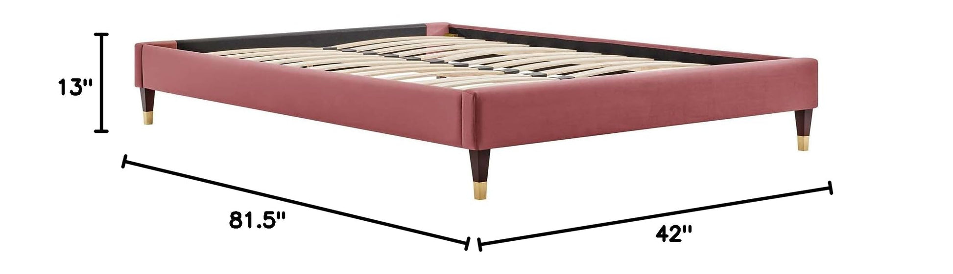 Bed | CasaFoyer Harlow Performance Velvet Twin Bed Frame | Wood Legs | Stain-Resistant Velvet Upholstery | Supports Memory Foam, Innerspring, Latex, Hybrid Mattresses | Assembly Required | 800 lbs Weight Capacity | casafoyer.myshopify.com