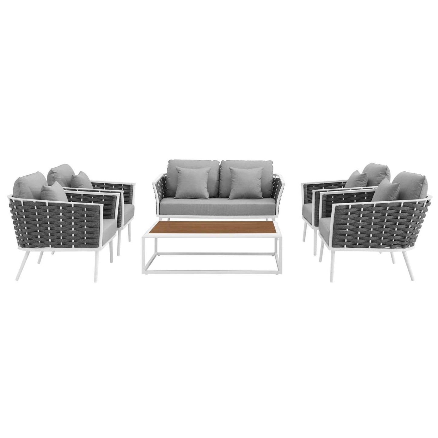 kitchen and dining room sets | CasaFoyer Stance Outdoor Collection | 6-Piece Patio Set | Armchairs, Loveseat, Coffee Table | Sleek Design | Waterproof Cushions | Durable Aluminum Frame | casafoyer.myshopify.com