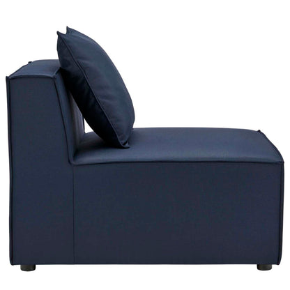sofas | CasaFoyer Outdoor Patio Saybrook Upholstered Sectional Sofa Armless Chair | Comfortable & Contemporary Design | Weather-Resistant & UV-Protected | Navy Blue | casafoyer.myshopify.com