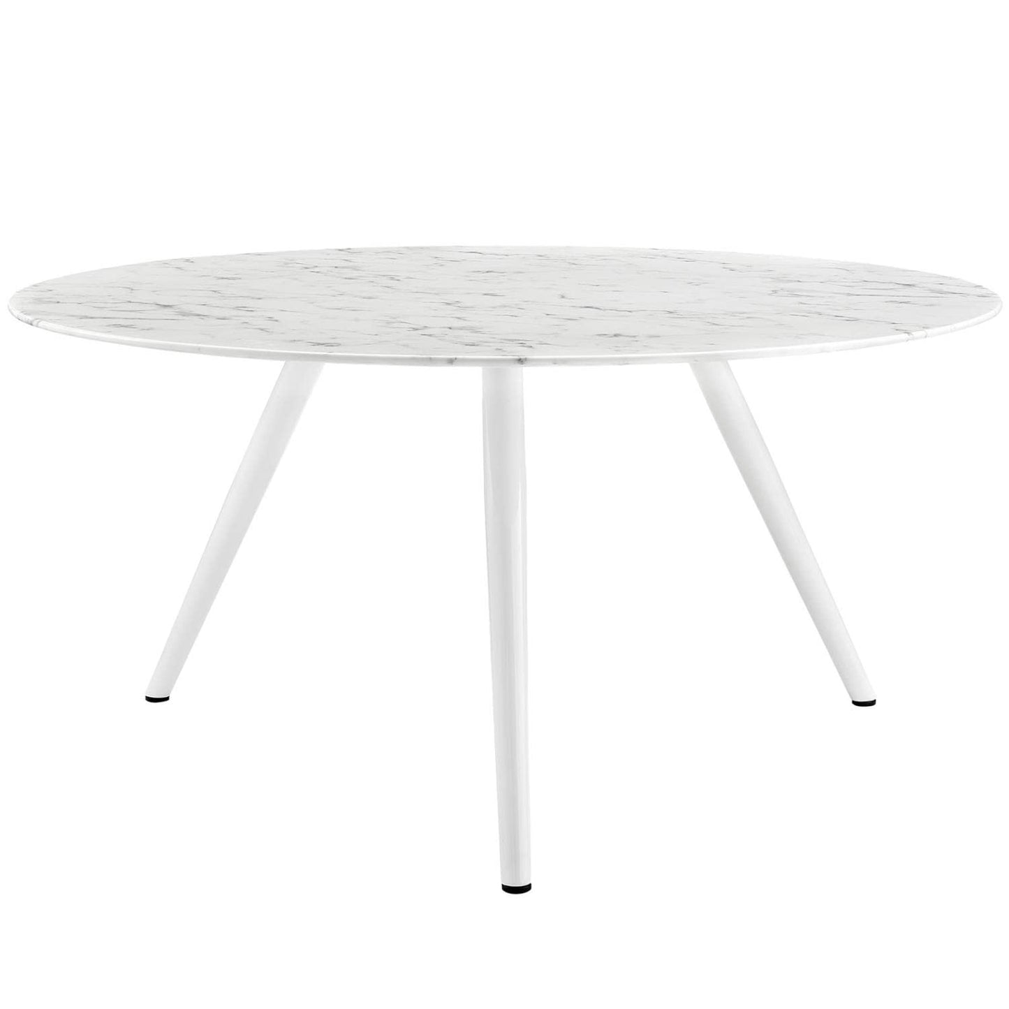 patio dining tables | CasaFoyer Lippa 60 Round Marble Dining Table | Timeless Modern Design | Scratch-Resistant Top | Lacquered Metal Legs | White | casafoyer.myshopify.com