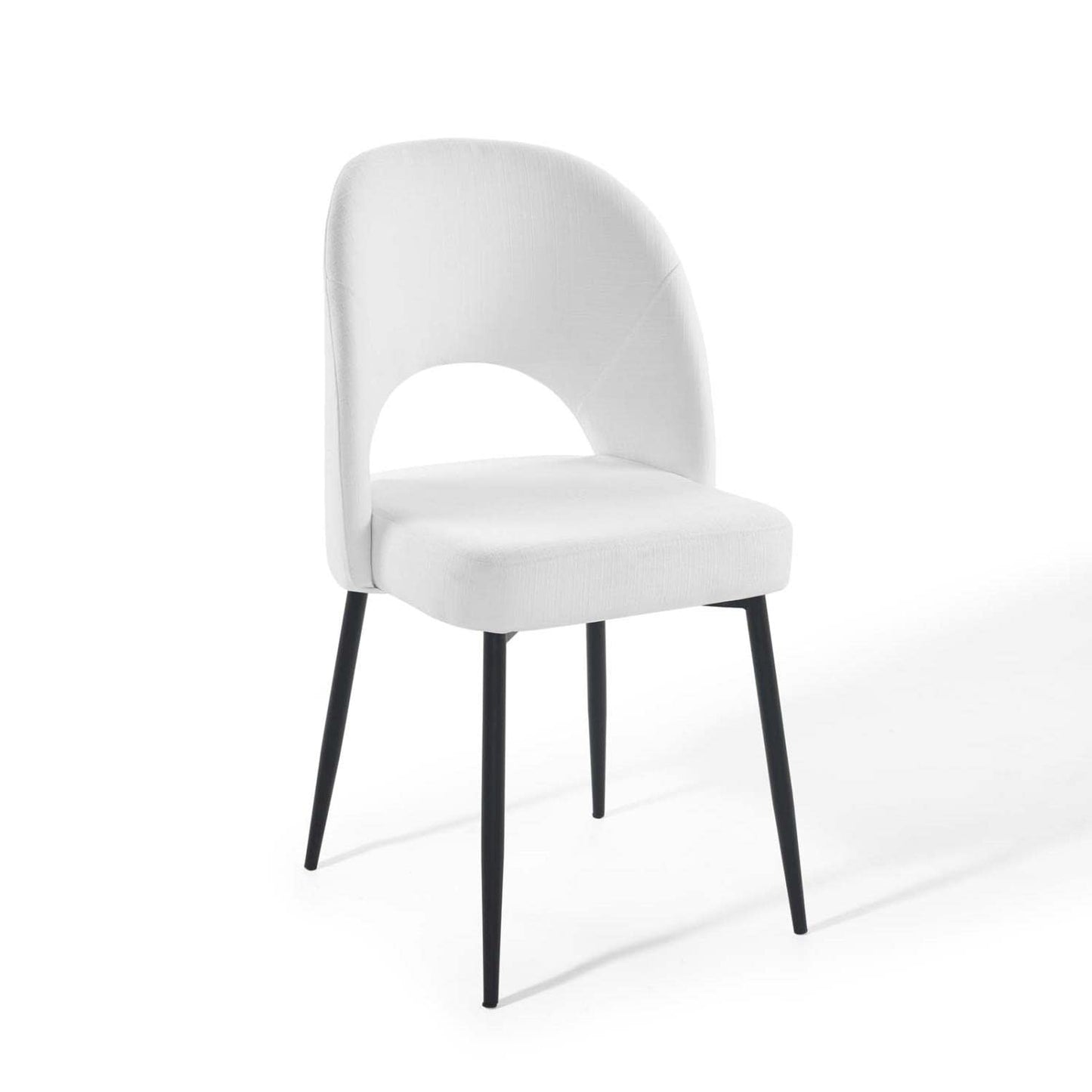 Dining Table | Rouse Upholstered Fabric Dining Side Chair | Stylish & Comfortable | Densely Padded Foam | Soft Fabric Upholstery | Durable Bentwood | Matte Black Stainless Steel Legs | Open Back Design | 331 lbs Weight Capacity | casafoyer.myshopify.com
