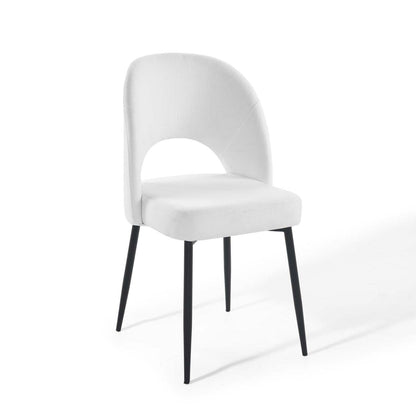 Dining Table | Rouse Upholstered Fabric Dining Side Chair | Stylish & Comfortable | Densely Padded Foam | Soft Fabric Upholstery | Durable Bentwood | Matte Black Stainless Steel Legs | Open Back Design | 331 lbs Weight Capacity | casafoyer.myshopify.com