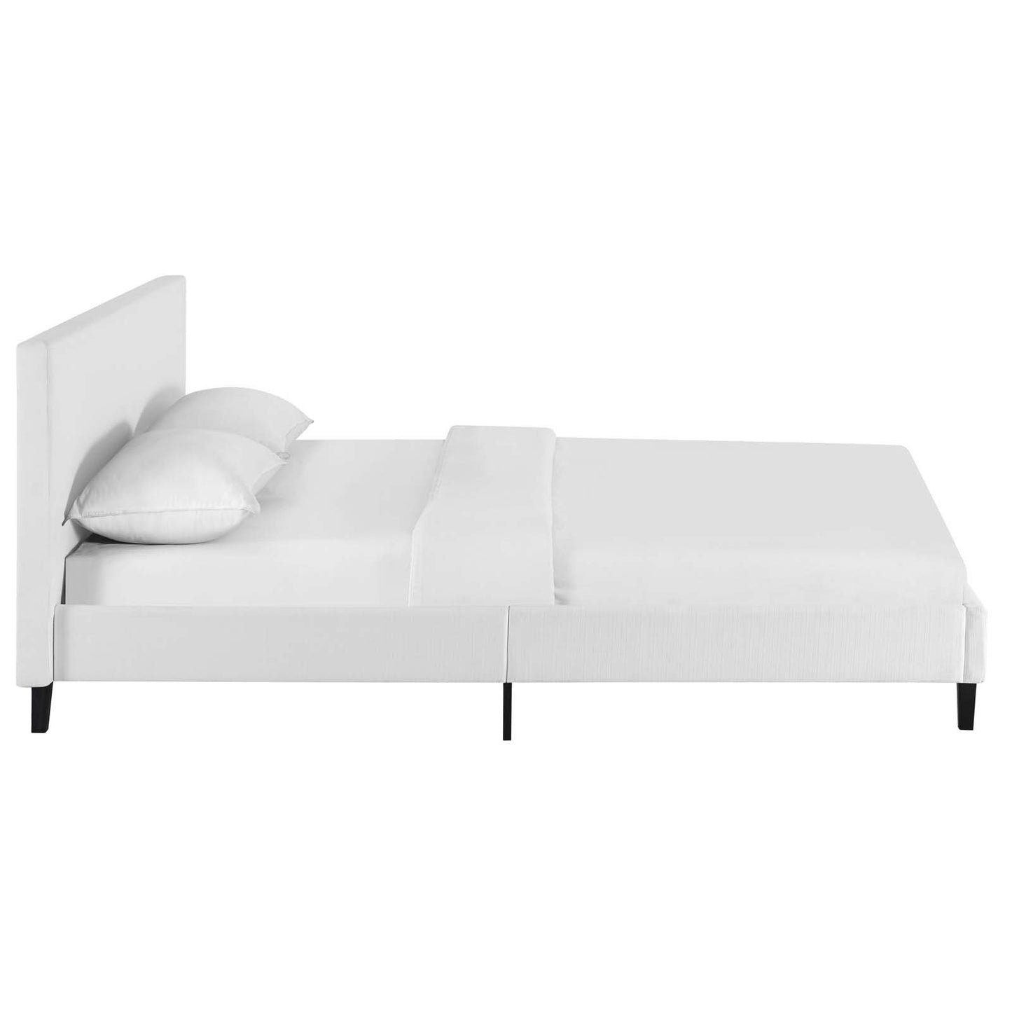 Bed | CasaFoyer Anya Platform Bed | Stylish Upholstered Queen Bed Frame | Solid Wood Legs | Slatted Support System | Modern & Elegant Bedroom Decor Upgrade | casafoyer.myshopify.com