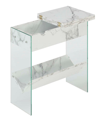 TABLE | Ergode SoHo Flip Top End Table | Charging Station, Storage & USB Ports | Modern Design, Cable Management | Durable Particle Board | SoHo Collection | casafoyer.myshopify.com