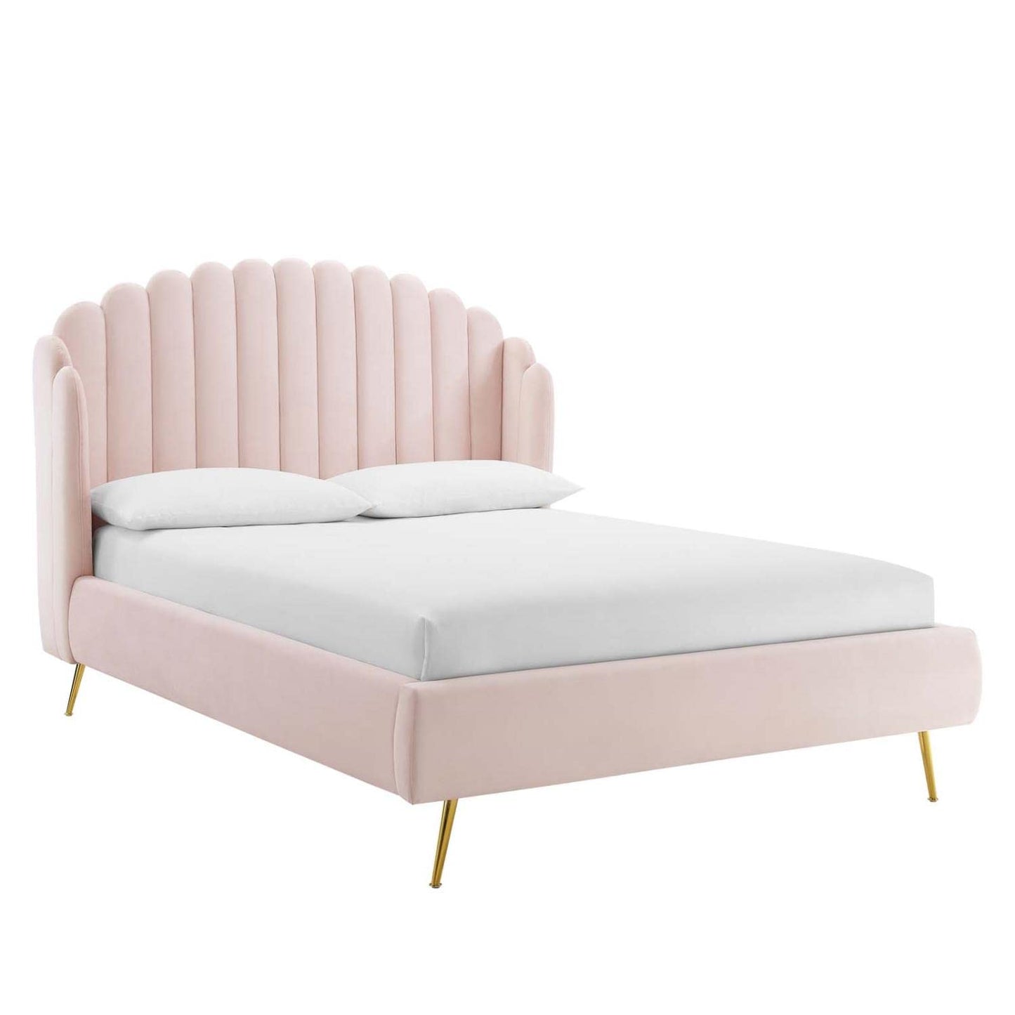 adjustable bed bases | CasaFoyer Lana Performance Velvet Queen Platform Bed | Wingback Tufted Design | Stain-Resistant Velvet Upholstery | Gold Metal Legs | Wood Slat Support System | Ideal for Memory Foam, Innerspring, Latex, and Hybrid Mattresses | casafoyer.myshopify.com