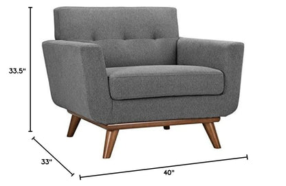home office desk chairs | CasaFoyer Engage Plush Armchair | Tufted Buttons | Ultimate Comfort & Relaxation | Cherry Wood Legs | Expectation Gray | casafoyer.myshopify.com