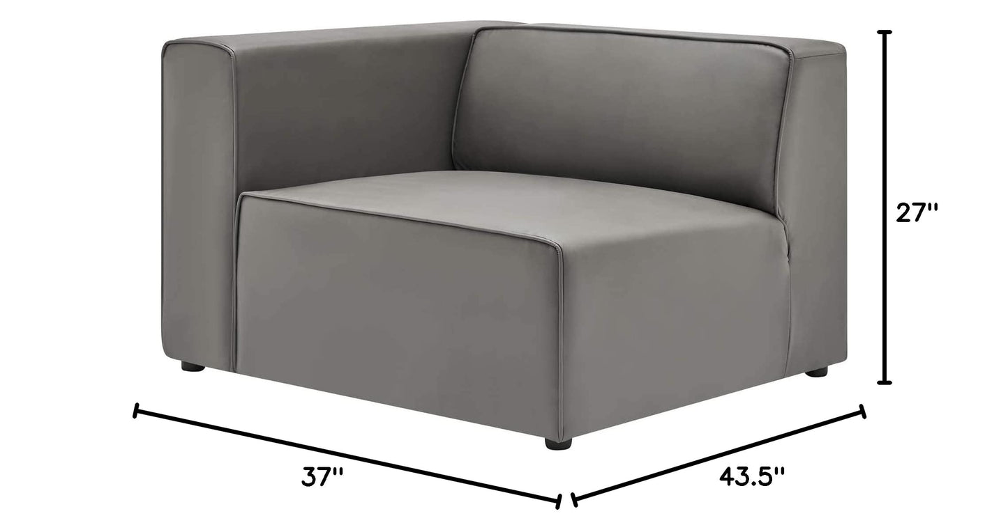 sofas | CasaFoyer Mingle Vegan Leather Left-Arm Chair | Ultimate Comfort | Spacious Design | Dense Foam Padding | Adjustable | Vegan Leather Upholstery | Sturdy Legs | Modular Sectional Sofa | Gray | casafoyer.myshopify.com