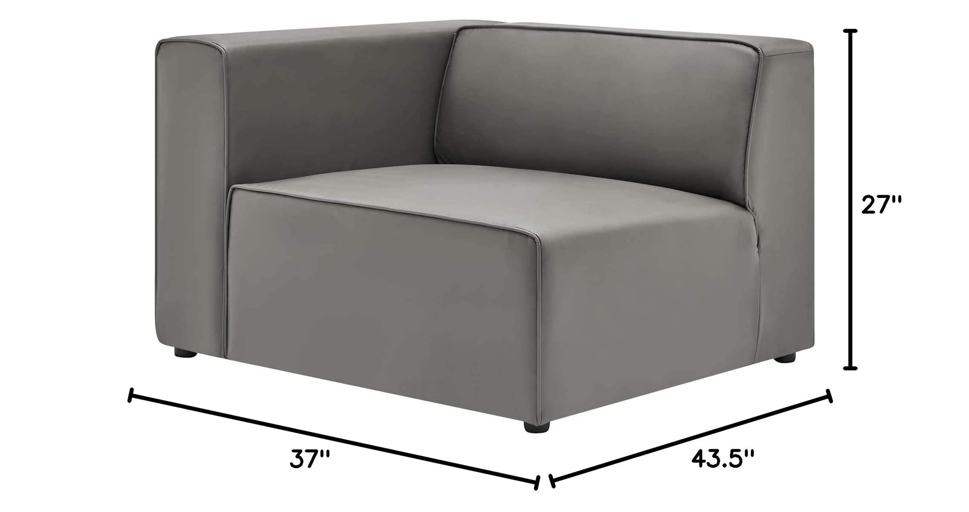 sofas | CasaFoyer Mingle Vegan Leather Left-Arm Chair | Ultimate Comfort | Spacious Design | Dense Foam Padding | Adjustable | Vegan Leather Upholstery | Sturdy Legs | Modular Sectional Sofa | Gray | casafoyer.myshopify.com