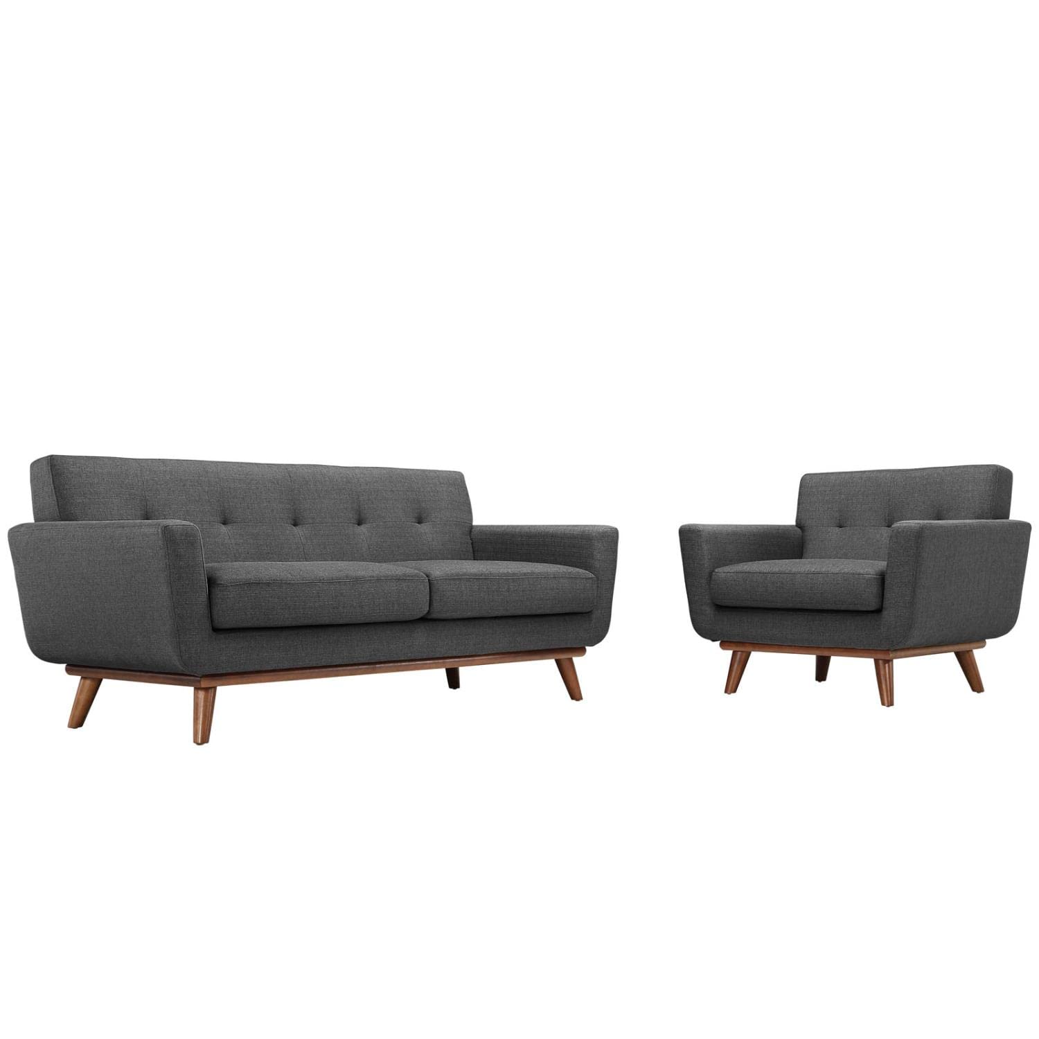 home office desk chairs | CasaFoyer Engage Sofa Set | Gently Curved Design | Dual Cushions | Tufted Buttons | Cherry Wood Legs | Perfect for Lounging, Relaxing, and Entertaining | casafoyer.myshopify.com