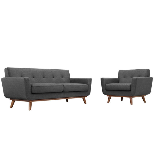 home office desk chairs | CasaFoyer Engage Sofa Set | Gently Curved Design | Dual Cushions | Tufted Buttons | Cherry Wood Legs | Perfect for Lounging, Relaxing, and Entertaining | casafoyer.myshopify.com