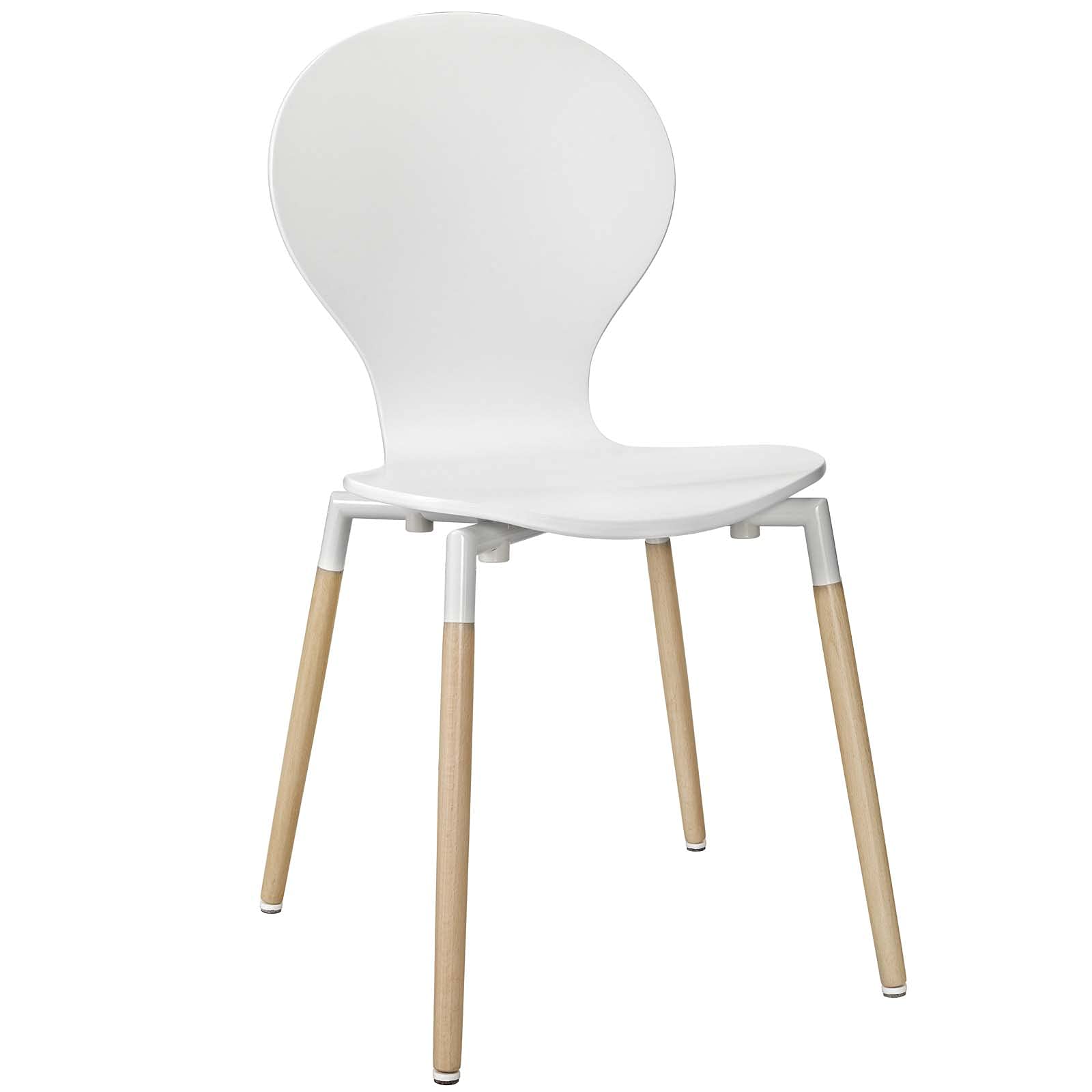 home office desk chairs | CasaFoyer Path Dining Chair | Sleek & Fluid Design | Comfortable Fiberboard Frame | Sturdy Beech Wood Legs | White | casafoyer.myshopify.com