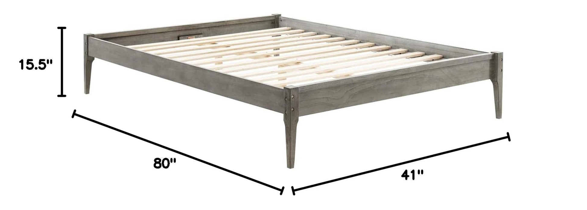 Bed | CasaFoyer June Twin Platform Bed | Sleek Mid-Century Design | Cozy & Durable | No Box Spring Needed | Gray | casafoyer.myshopify.com