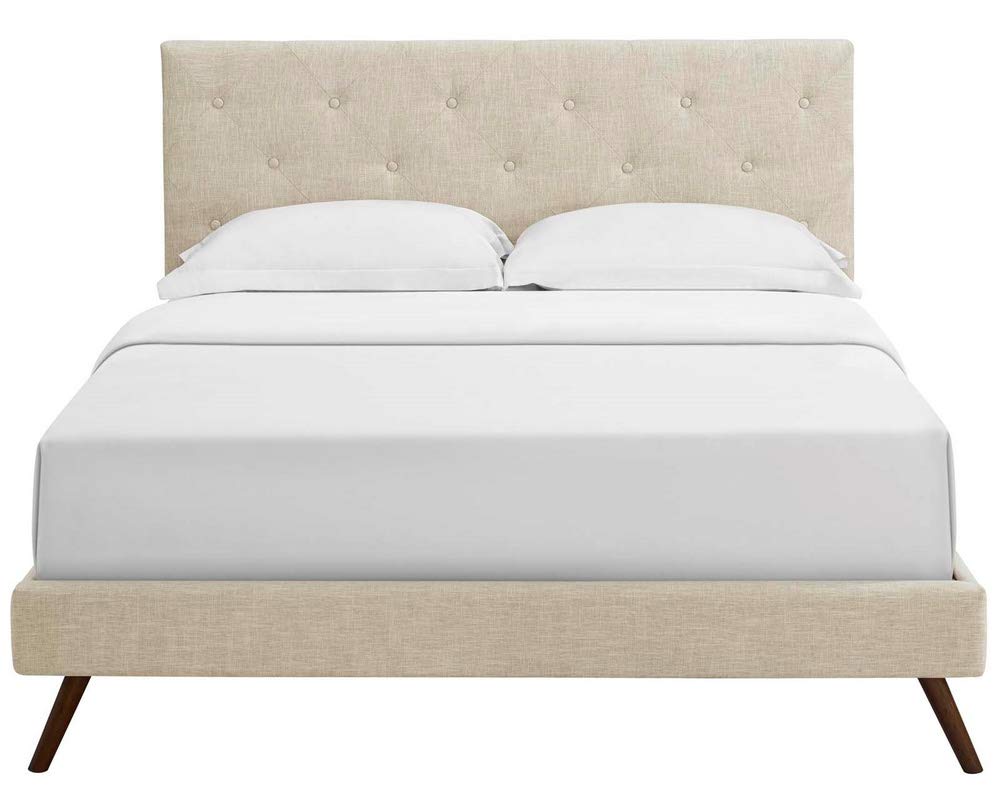 adjustable bed bases | CasaFoyer Tarah Platform Bed | Solid Wood Frame | Polyester Upholstery | Tapered Legs | Sturdy Slats | No Box Spring Needed | Modern Bedroom Furniture | casafoyer.myshopify.com