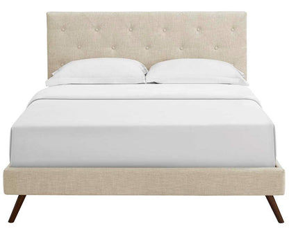 adjustable bed bases | CasaFoyer Tarah Platform Bed | Solid Wood Frame | Polyester Upholstery | Tapered Legs | Sturdy Slats | No Box Spring Needed | Modern Bedroom Furniture | casafoyer.myshopify.com