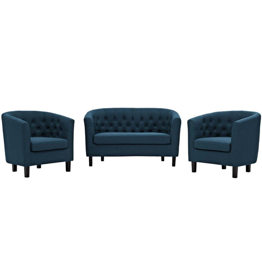 kitchen and dining room sets | CasaFoyer Prospect Button Tufted Upholstered Fabric Sofa Furniture Set | Luxurious Chesterfield Design | Plush Foam Padding | Durable Upholstery | Includes Loveseat & Armchairs | Espresso Stained Legs | Cozy & Inviting Living Room Set | casafoyer.myshopify.com