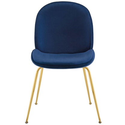 home office desk chairs | CasaFoyer Scoop Gold Stainless Steel Leg Dining Chair | Navy | Vintage Glamour | Stain-Resistant Velvet Upholstery | Dense Foam Padding | Non-Marking Foot Caps | Charming & Sophisticated | casafoyer.myshopify.com