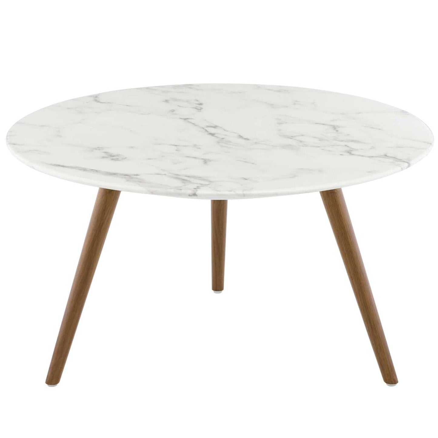 coffee tables | Ergode Lippa 28 Round Coffee Table | Walnut Veneer MDF Top | Scratch-Resistant Finish | Tripod Base | Modern Design for Living Room, Lounge, Home Office | casafoyer.myshopify.com