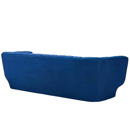 sofas | CasaFoyer Entertain Vintage-Inspired Sofa | Plush Tufted Stain-Resistant Velvet | Extra Wide 900 lbs Weight Capacity | Elegant Rimmed Base | Navy | casafoyer.myshopify.com