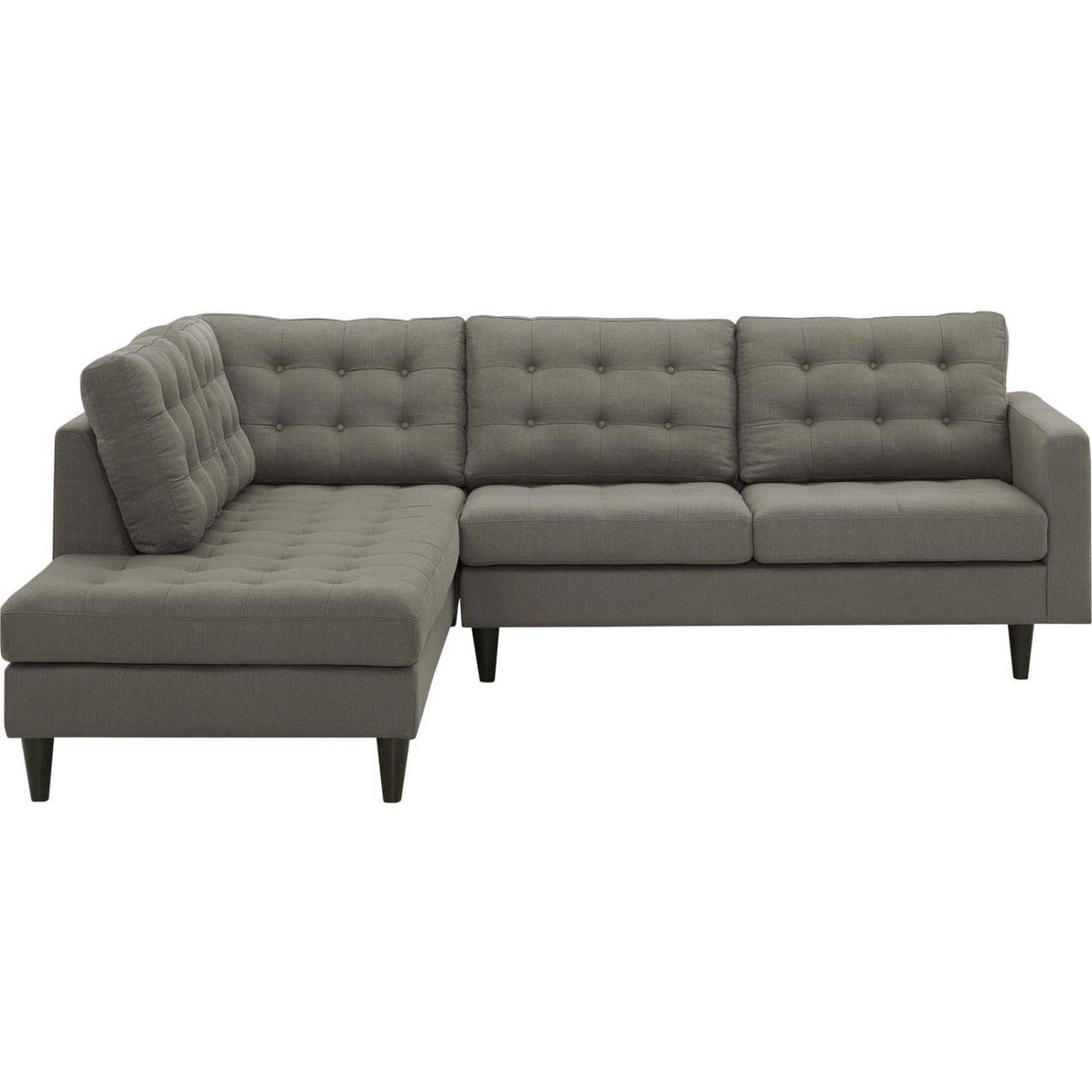 kitchen and dining room sets | CasaFoyer Empress Button Tufted Upholstered Fabric Sectional Sofa Set | Plush Cushions | Regal Armrests | Sturdy Wood Frame | Granite | casafoyer.myshopify.com